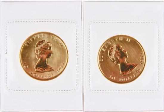 Appraisal: Canadian Gold Maple Leaf coins obverse with portrait of Queen