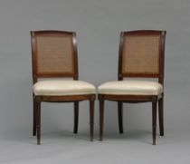 Appraisal: Pair of French Cane Back Chairs th Century Lovely set