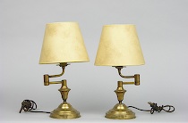 Appraisal: Pair of Small Brass Table Lamps ca 's Each lamp