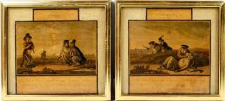 Appraisal: Two English Chromolithographs Each x framed Two English Chromolithographs th