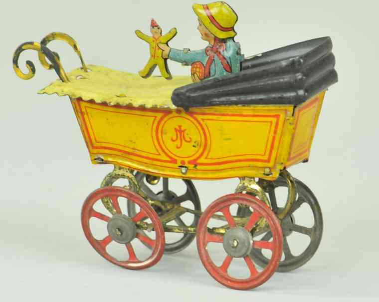 Appraisal: MEIER BABY IN CARRIAGE PENNY TOY Germany depicts baby holding