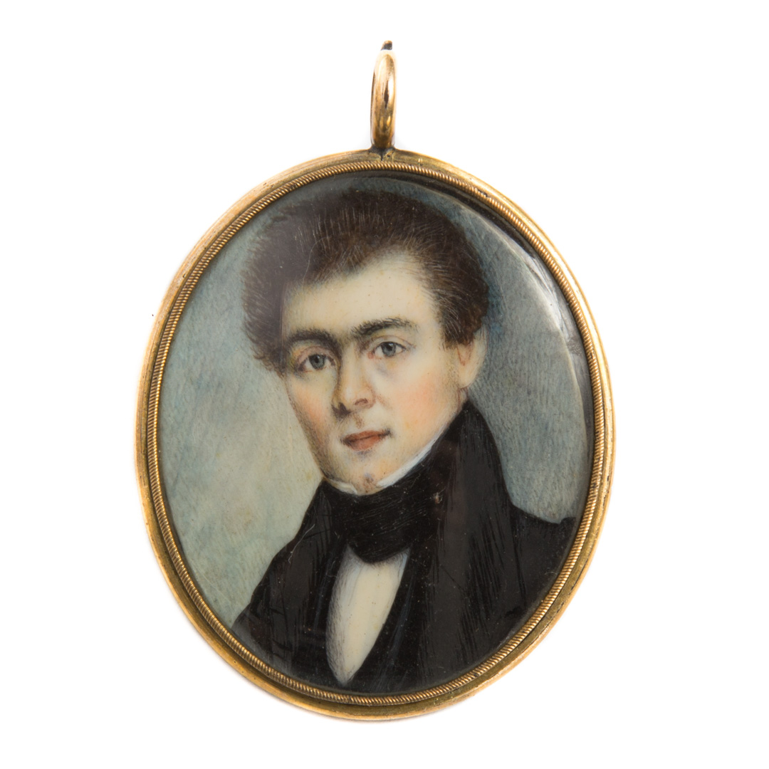 Appraisal: American School th century miniature portrait circa portrait miniature of