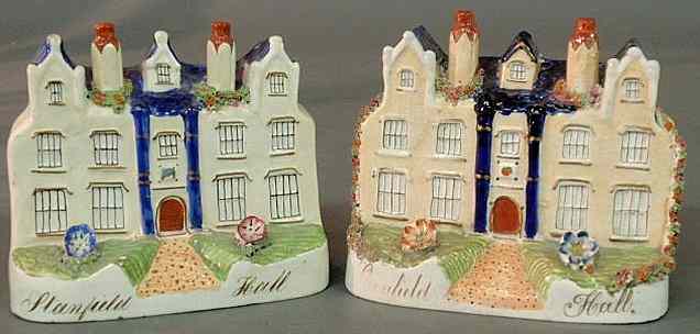 Appraisal: Pair of th c Staffordshire buildings Stanfield Hall h