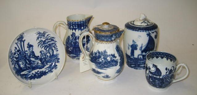 Appraisal: A COLLECTION OF FIRST PERIOD WORCESTER AND CAUGHLEY BLUE AND