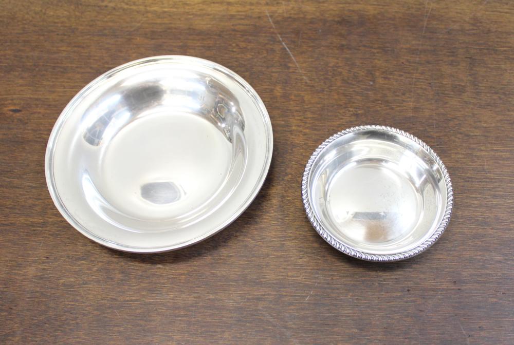 Appraisal: TWO STERLING SILVER BOWLS the larger shallow bowl by S