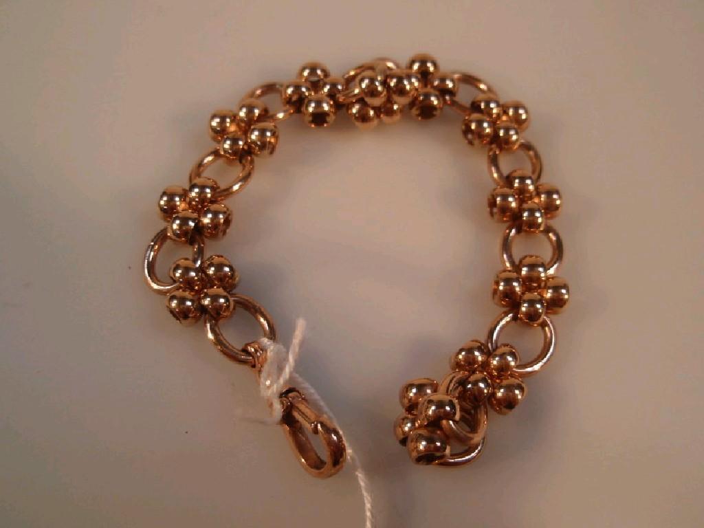 Appraisal: A Victorian rose gold fancy link bracelet cm g