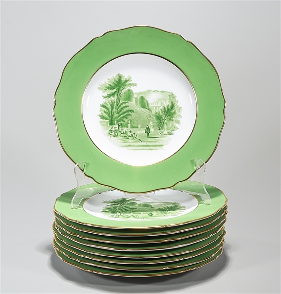 Appraisal: Group of Spode Copeland England luncheon plates green and gilt