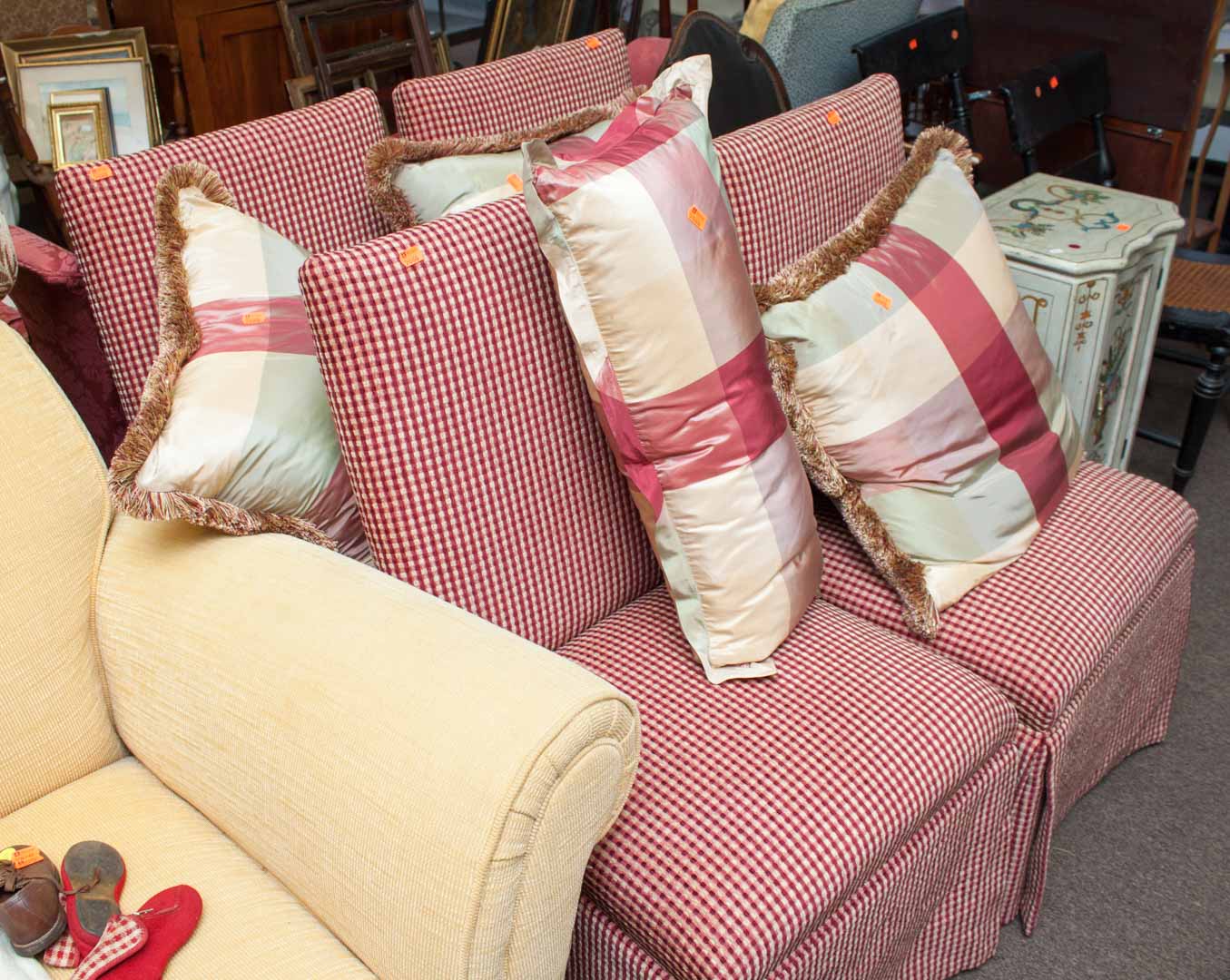 Appraisal: Four upholstered side chairs with cushions