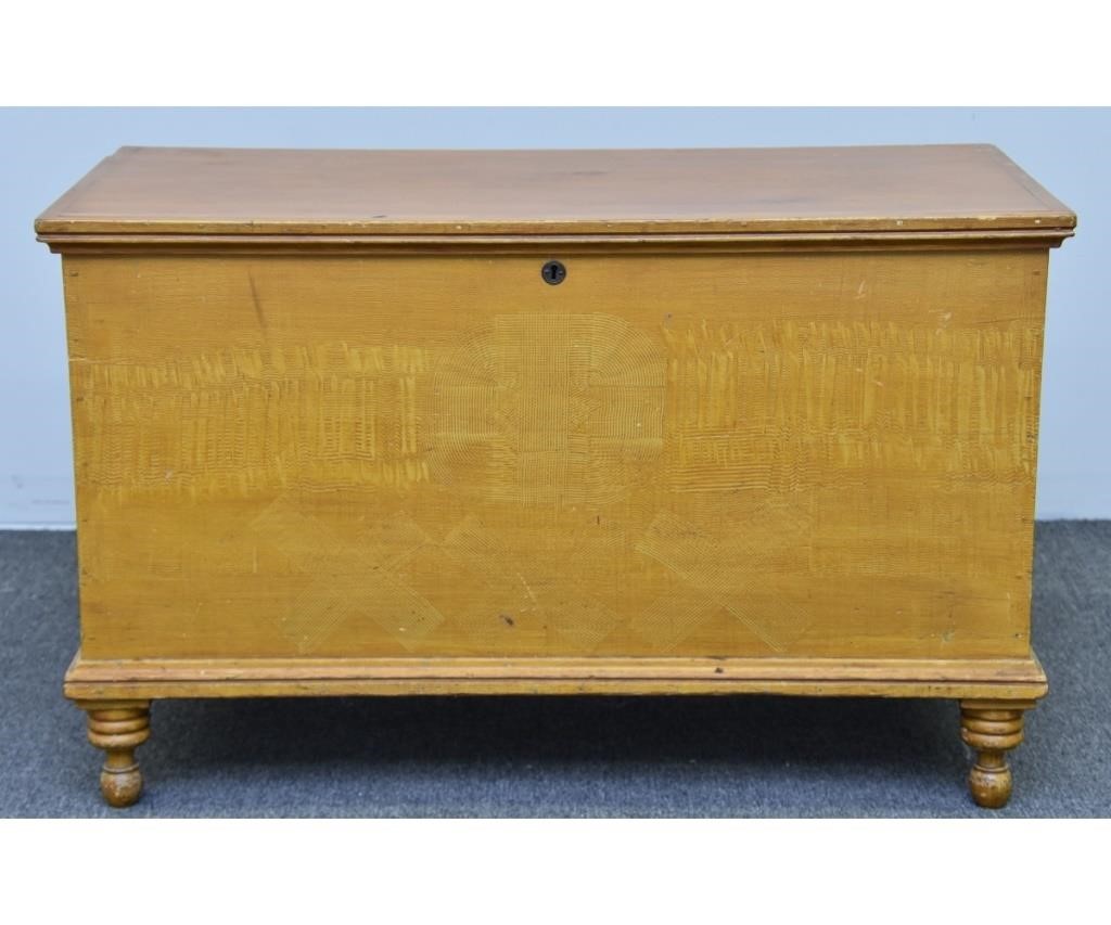 Appraisal: Grain painted blanket chest circa x w x d