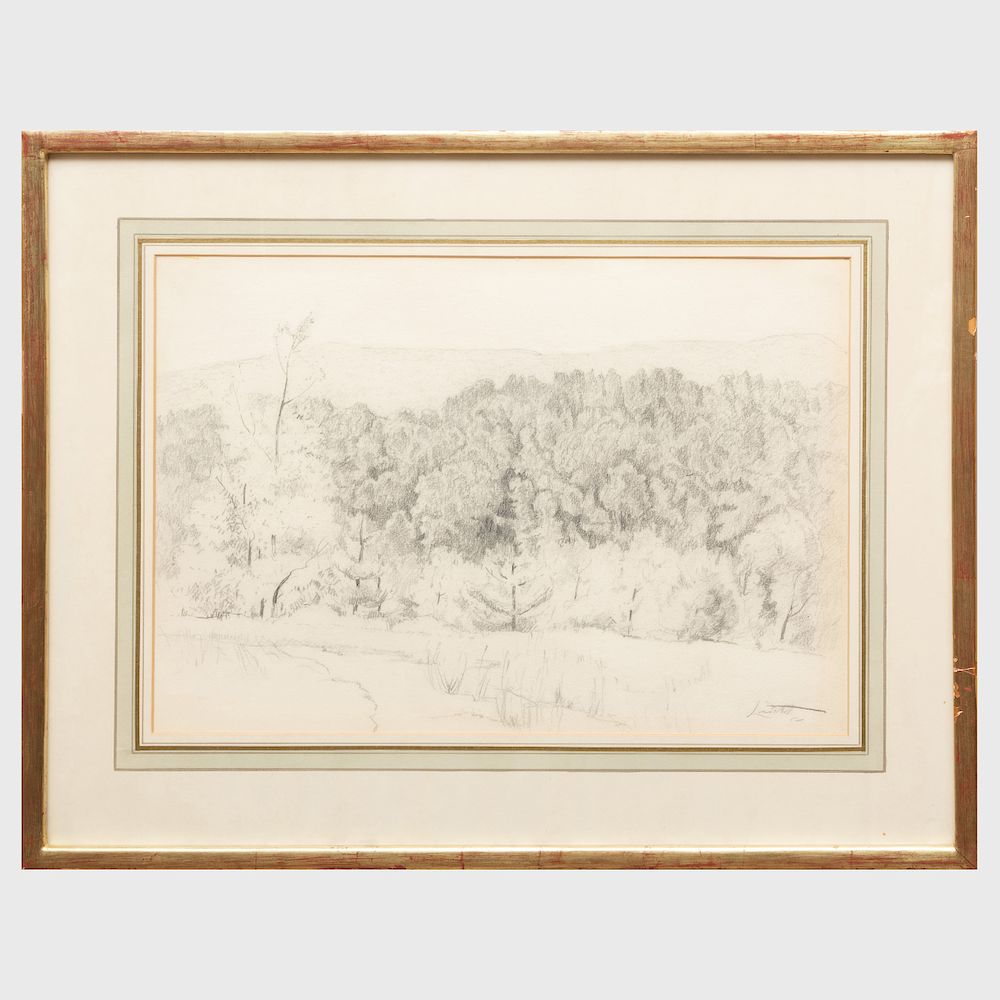 Appraisal: Edward Barnard Lintott - Hills of Connecticut Pencil on paper