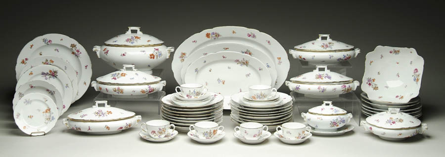 Appraisal: FIFTY-FOUR PIECE PARTIAL GERMAN DINNER SERVICE Set consists of twenty-two