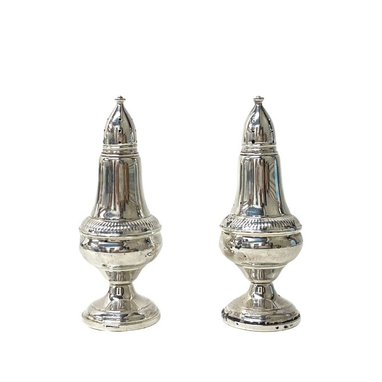 Appraisal: Columbia Sterling Silver Salt and Pepper Shakers Sterling Silver Salt