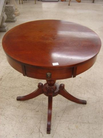 Appraisal: ROUND MAHOGANY LAMP TABLE