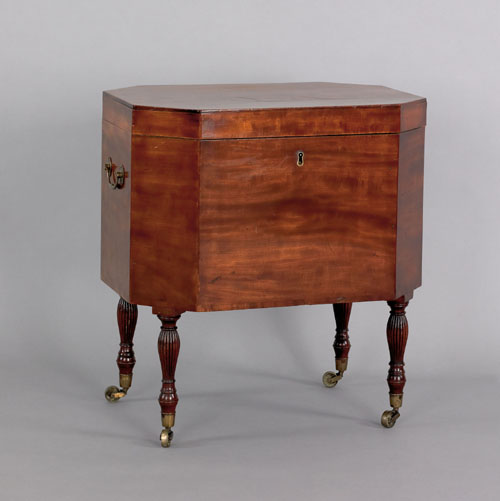 Appraisal: English Sheraton mahogany cellarette ca the octagonal form with reeded