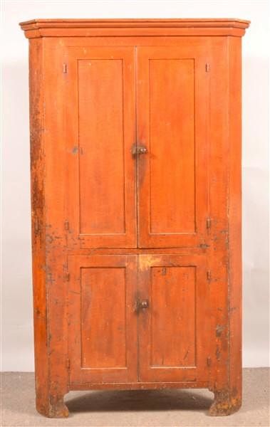 Appraisal: PA th Century Blind Door Corner Cupboard Pennsylvania th Century