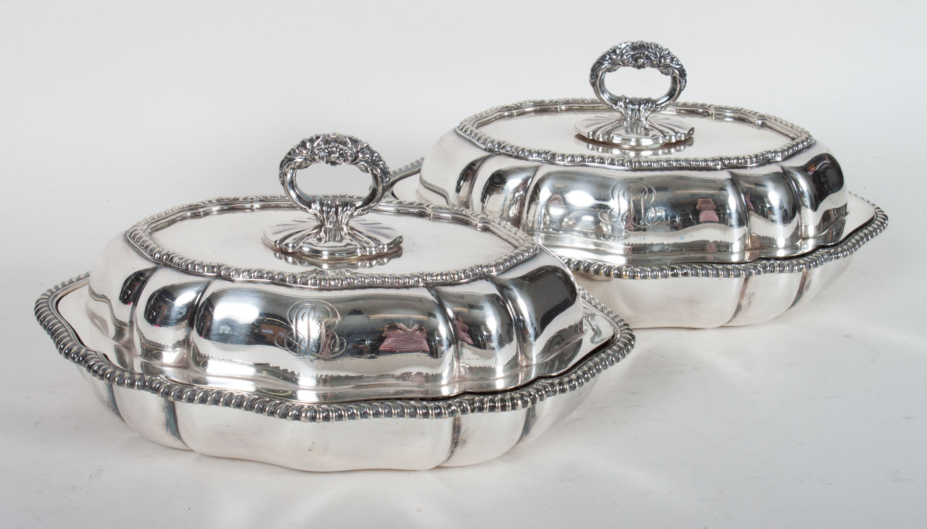 Appraisal: Pair of Tiffany Co plated vegetable dishes in H x