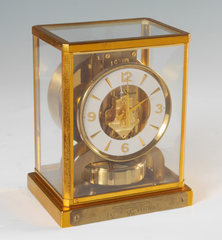 Appraisal: 'S LECOULTRE ATMOS CLOCK Later 's serial number brass frame