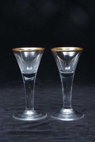 Appraisal: A PAIR OF LAUENSTEIN WINE GLASSES th Century each with