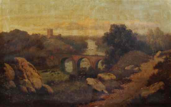 Appraisal: Edward H Niemann fl - oil on canvas Richmond Castle