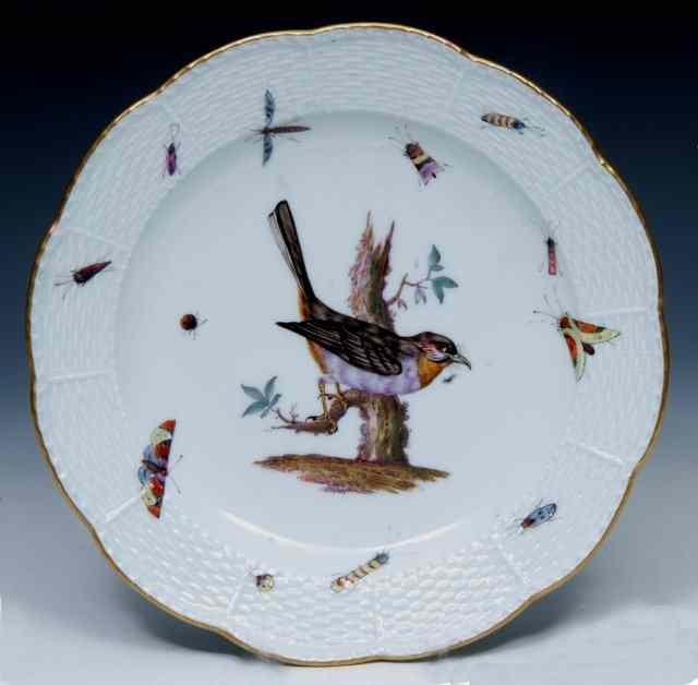 Appraisal: A MEISSEN PLATE with basket weave moulded border the centre