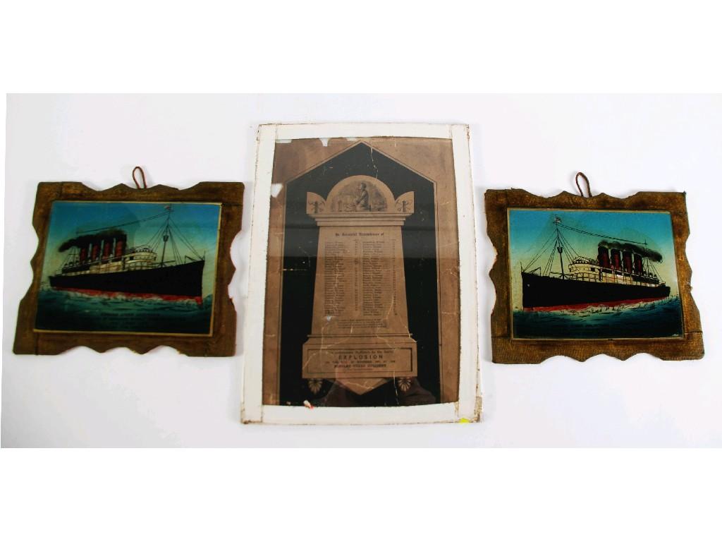 Appraisal: PAIR OF CIRCA 'S PICTURES REVERSE PRINTED AND DECORATED ON