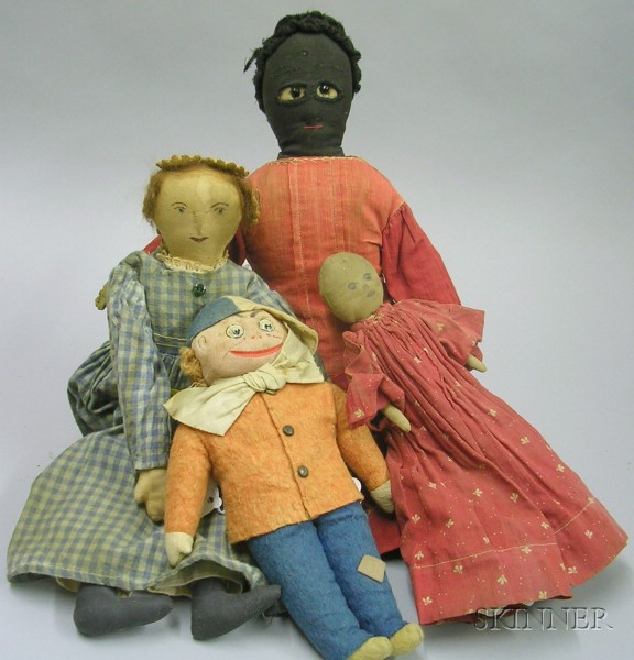 Appraisal: Four Cloth Dolls America late th early th century a