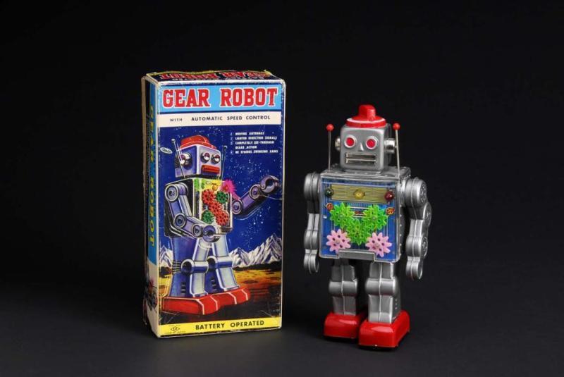 Appraisal: Gear Robot Description Japanese Made by SH Working Robot has