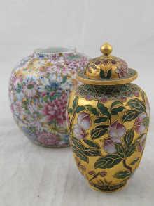 Appraisal: A famille rose vase measuring approx cm together with a