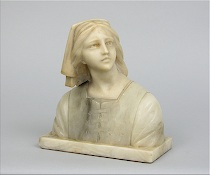 Appraisal: Alabaster Bust of a Maiden Pretty maiden in profile with