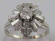 Appraisal: A white metal tests platinum diamond cluster ring the old