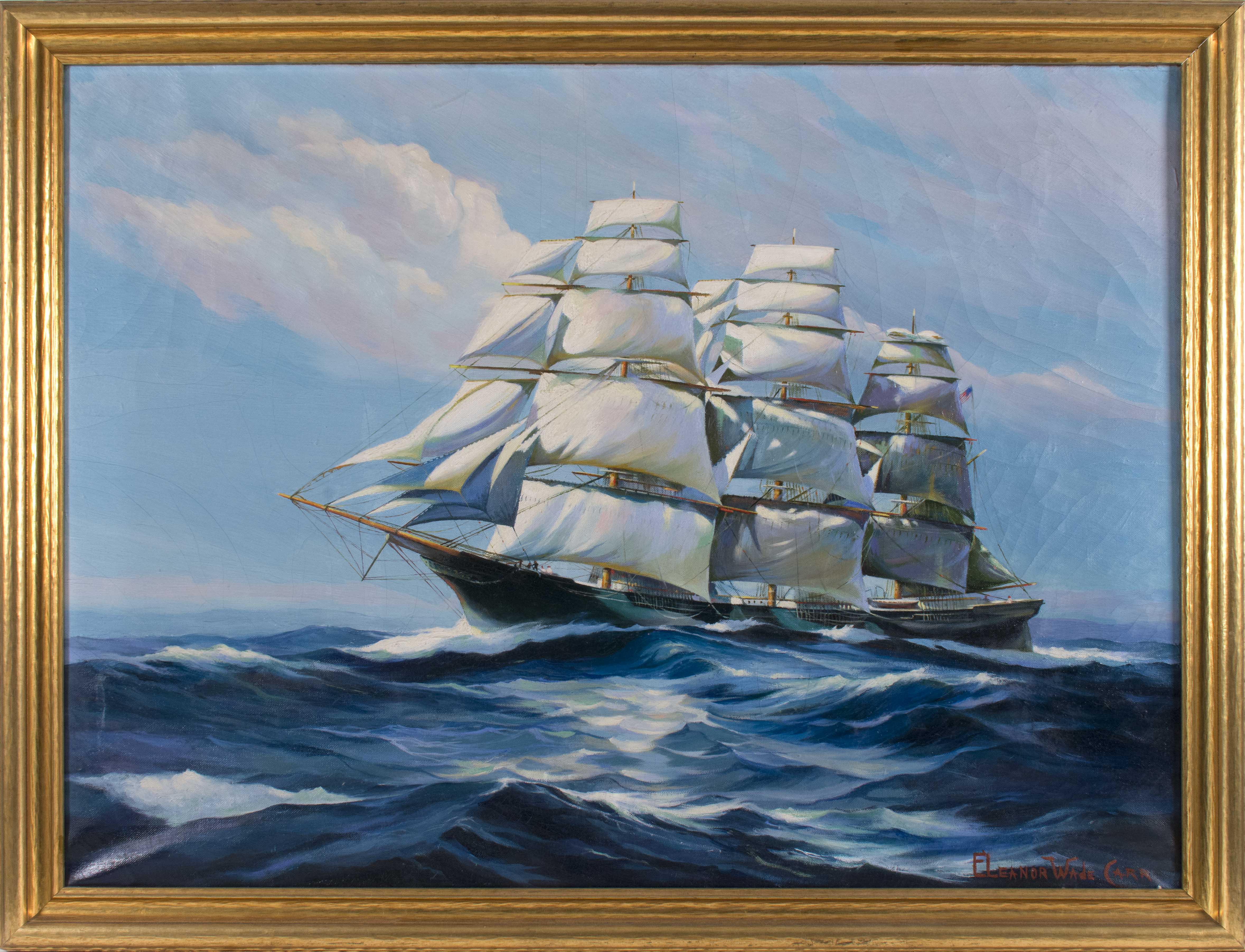 Appraisal: ELEANOR W CARRAmerican th CenturyShe Sails in Beauty Signed lower