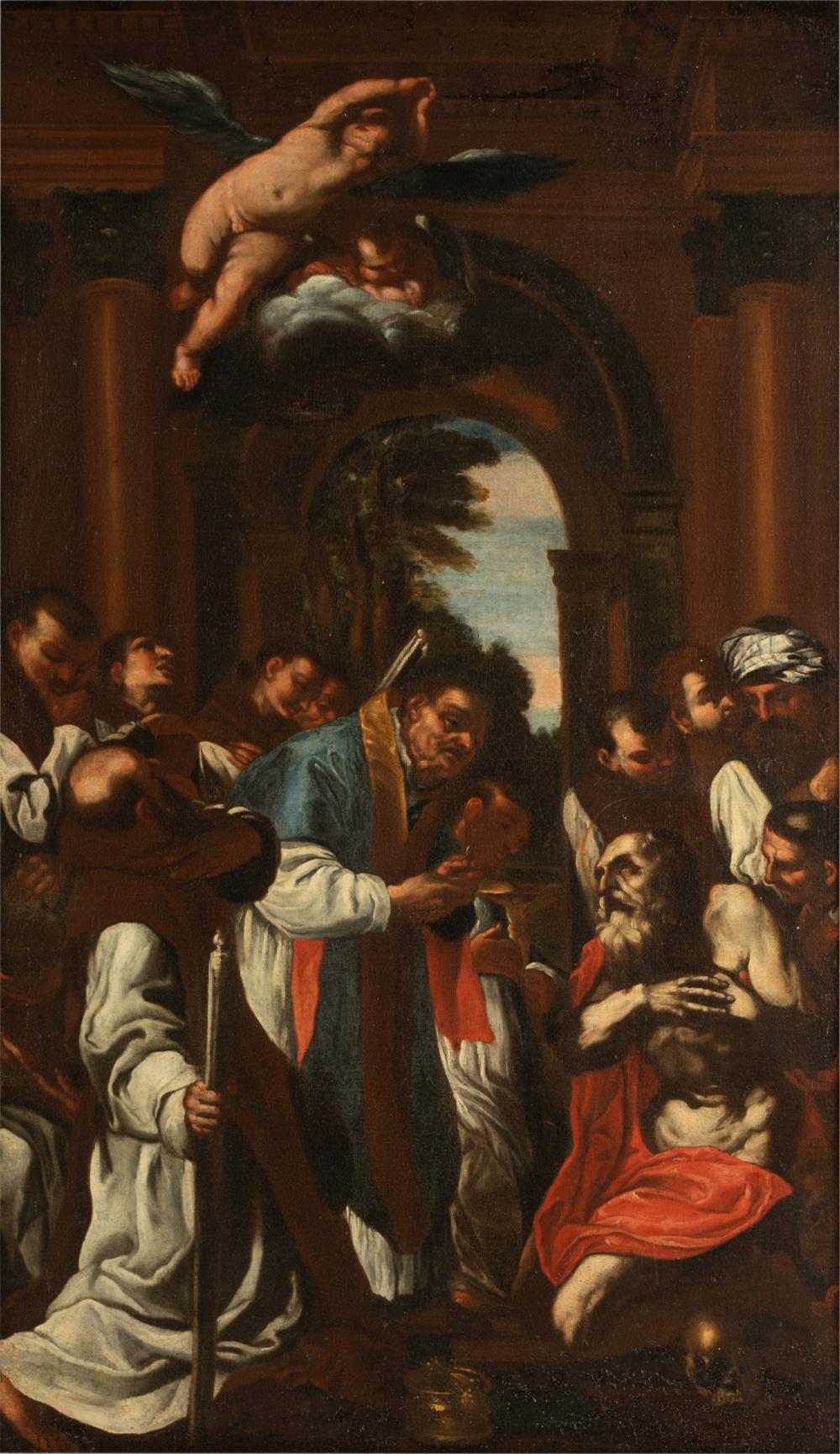 Appraisal: AFTER AGOSTINO CARACCI LAST COMMUNION OF ST JEROMEoil on canvas