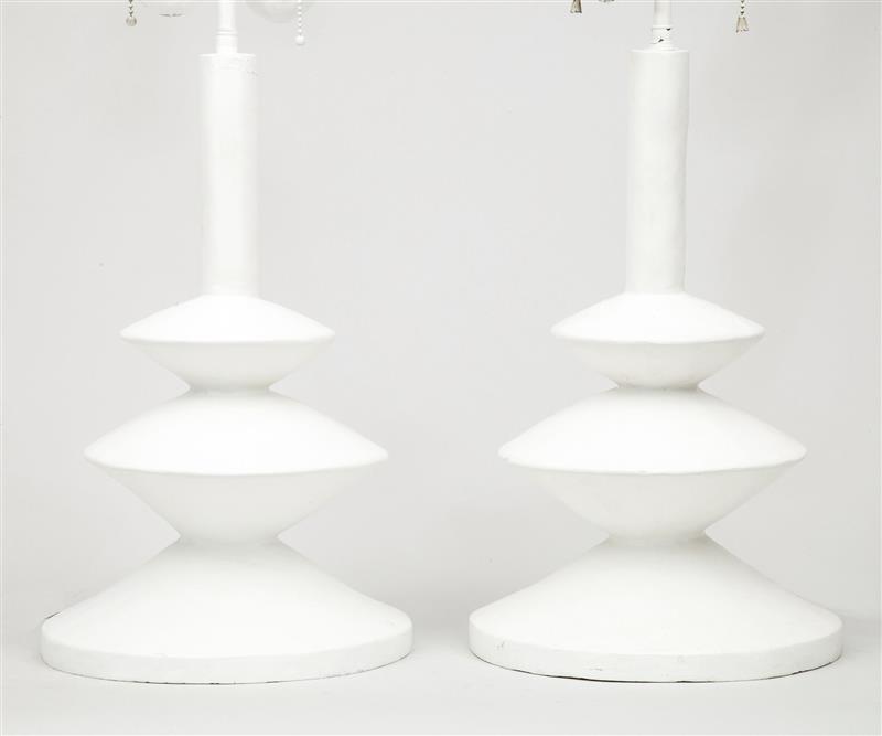 Appraisal: Pair of Lamps in the Style of Giacometti Plaster x