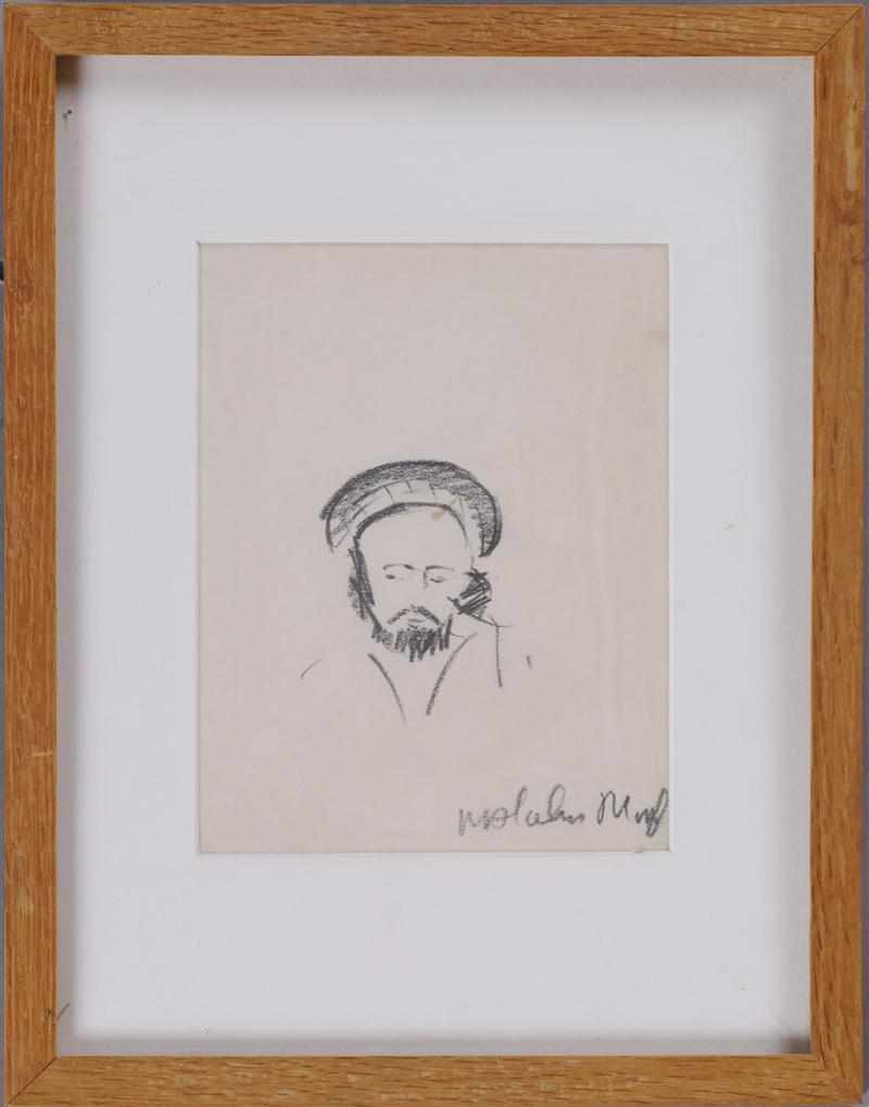 Appraisal: MALCOLM MORLEY BRITISH b PORTRAIT SKETCH Lithograph on paper x