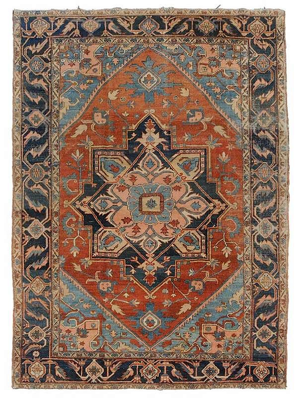 Appraisal: Serapi Carpet Persian early th century medallion and pendants sky