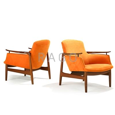 Appraisal: FINN JUHL - NIELS VODDER Pair of lounge chairs ND-