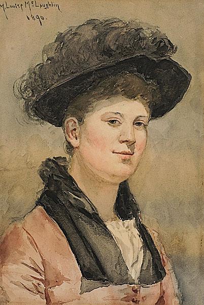 Appraisal: MARY LOUISE MCLAUGHLIN AMERICAN - Portrait of a Young Womanwatercolor