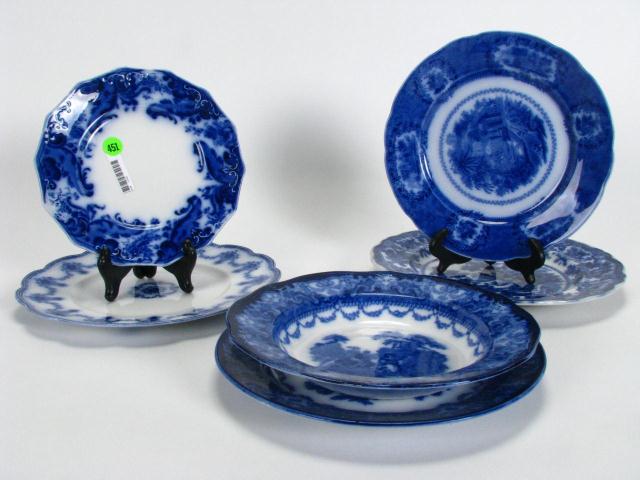 Appraisal: Group of Flow Blue Porcelain including five plates and one