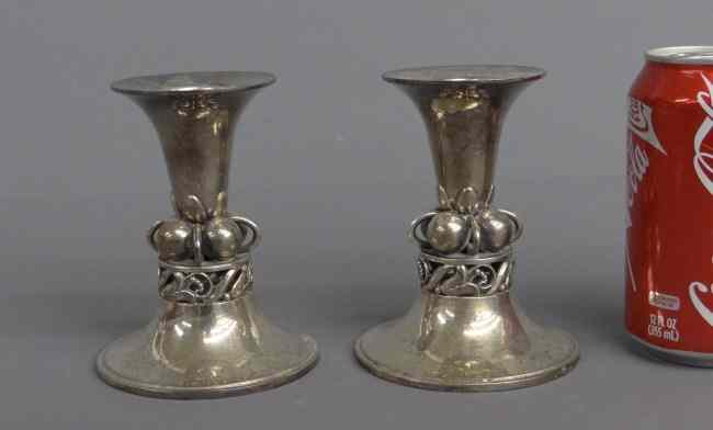 Appraisal: Pair marked George Jensen candlesticks '' Ht grams