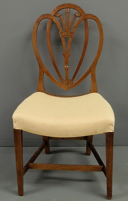 Appraisal: English Hepplewhite mahogany side chair c with a carved Prince