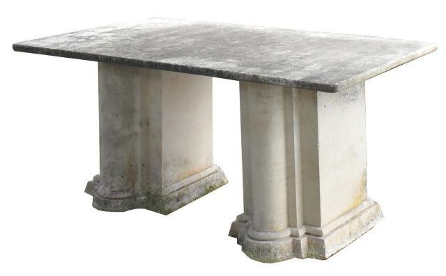 Appraisal: Large Carrara marble garden table early th c having a