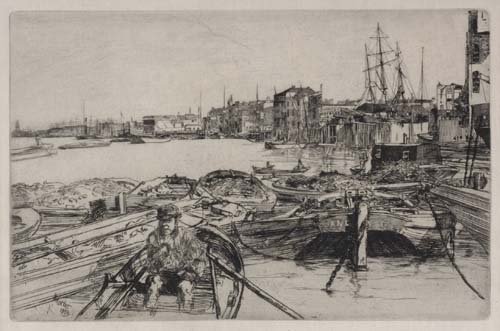 Appraisal: JAMES A M WHISTLER The Pool Etching and drypoint on