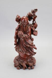 Appraisal: Wooden Sau Seng Kong Figure Carved Chinese Sau the God