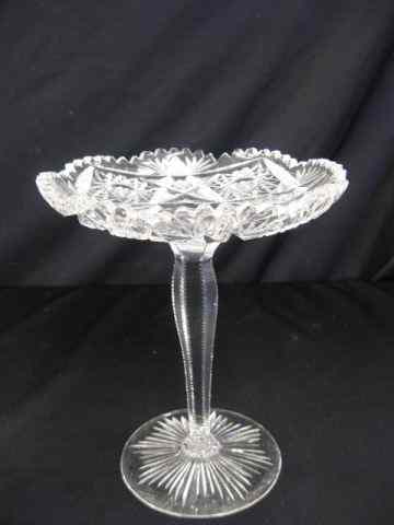 Appraisal: Libbey Cut Glass Tazza or Tall Compote fancy overall cutwork