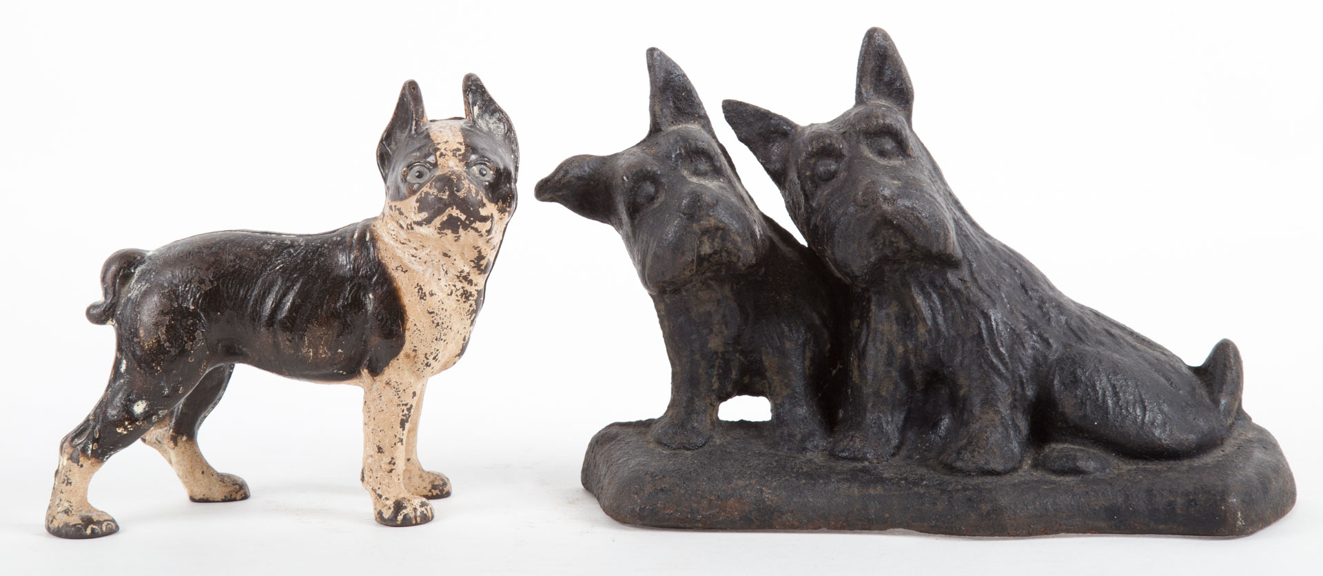 Appraisal: Two cast-iron dog items first quarter- th century including painted