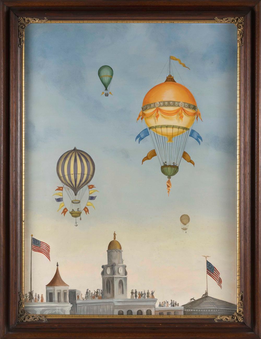 Appraisal: MARTHA FARHAM CAHOON MASSACHUSETTS - HOT AIR BALLOONS OVER THE