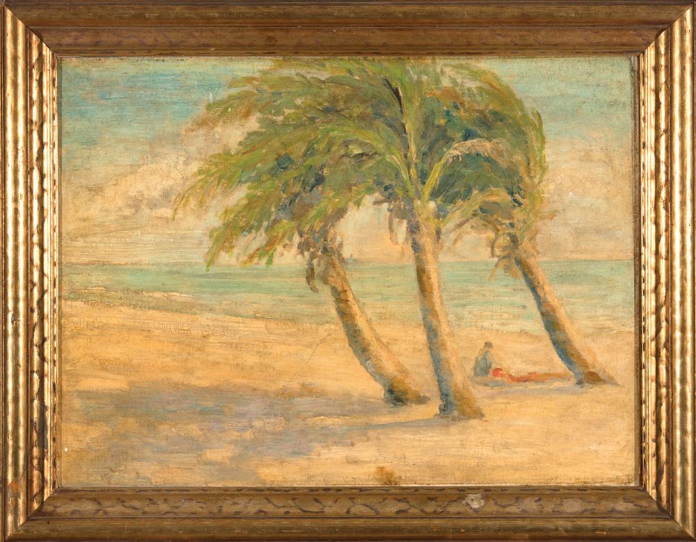 Appraisal: Southern School A Day at the Beach oil on canvas