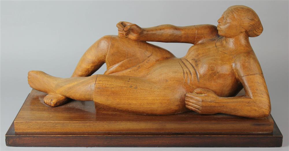 Appraisal: JOSE LUIS RUIZ MEXICAN - WOODEN WOMAN LYING ON HER