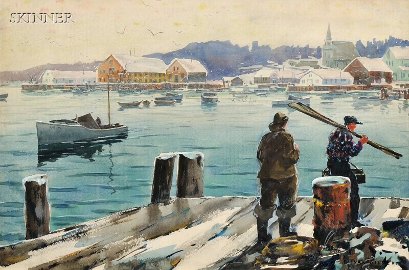 Appraisal: Carl Ivan Gilbert American - Harbor in Winter Signed C