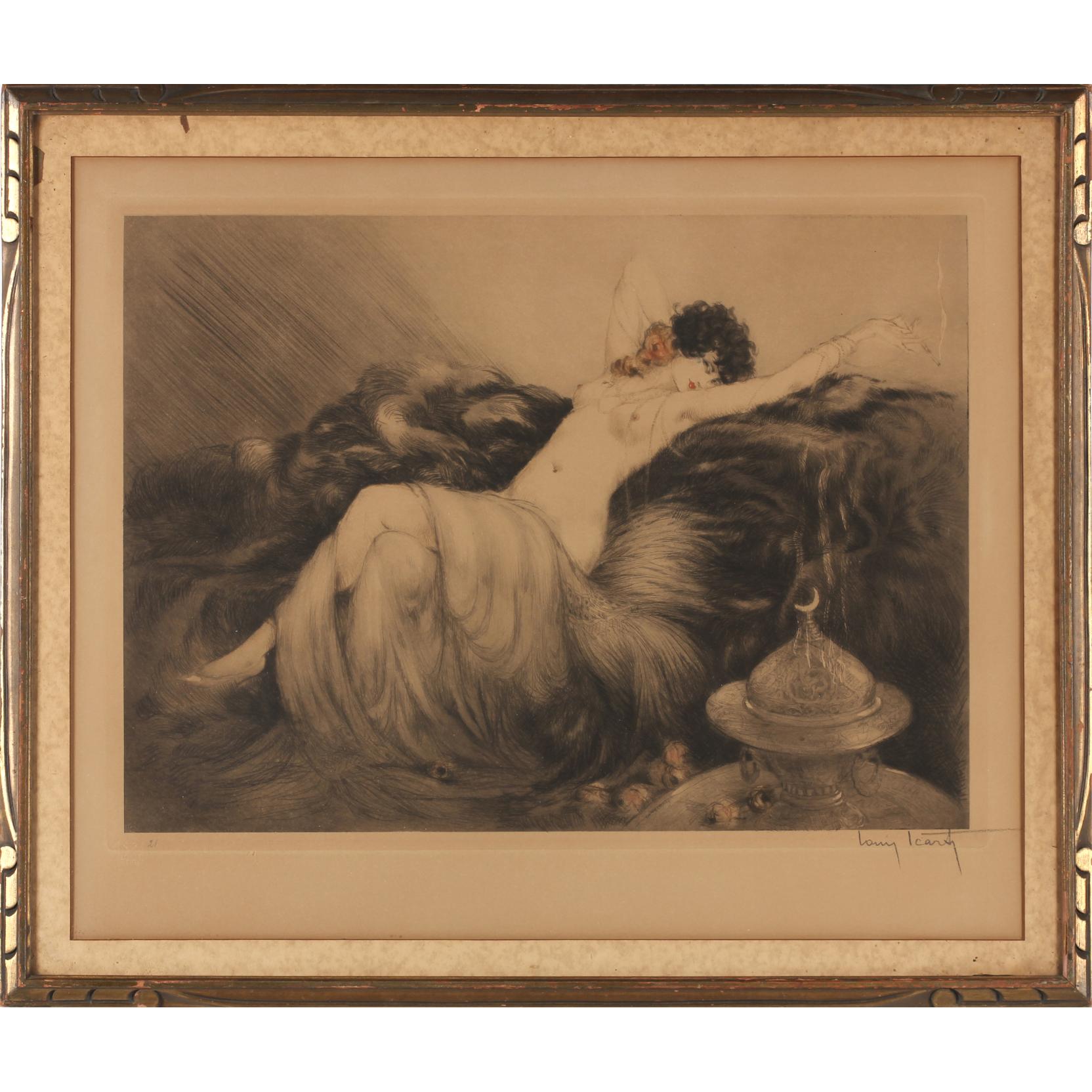 Appraisal: Louis Icart French - Smoke Fum e etching and aquatint